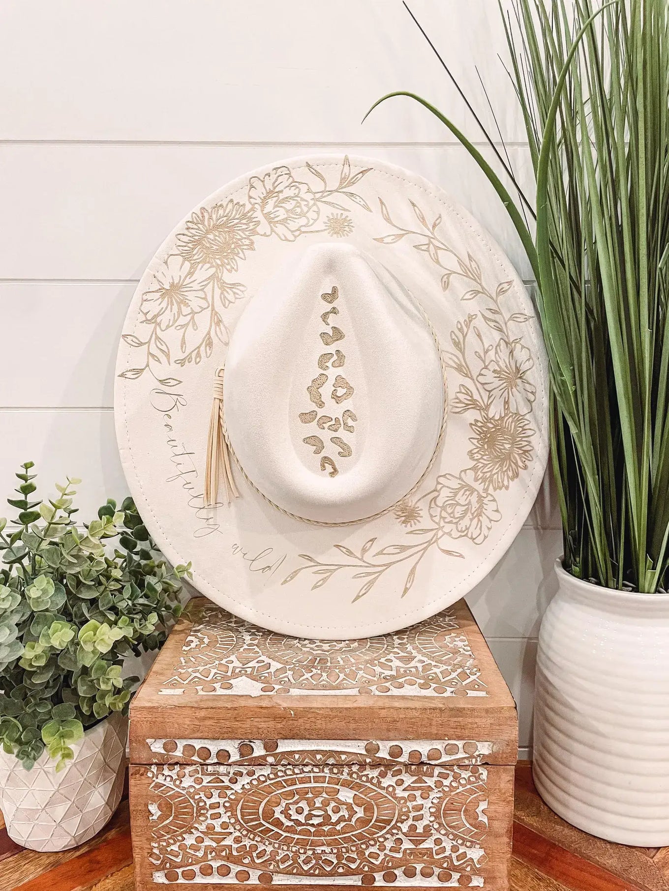 Engraved Floral Hat