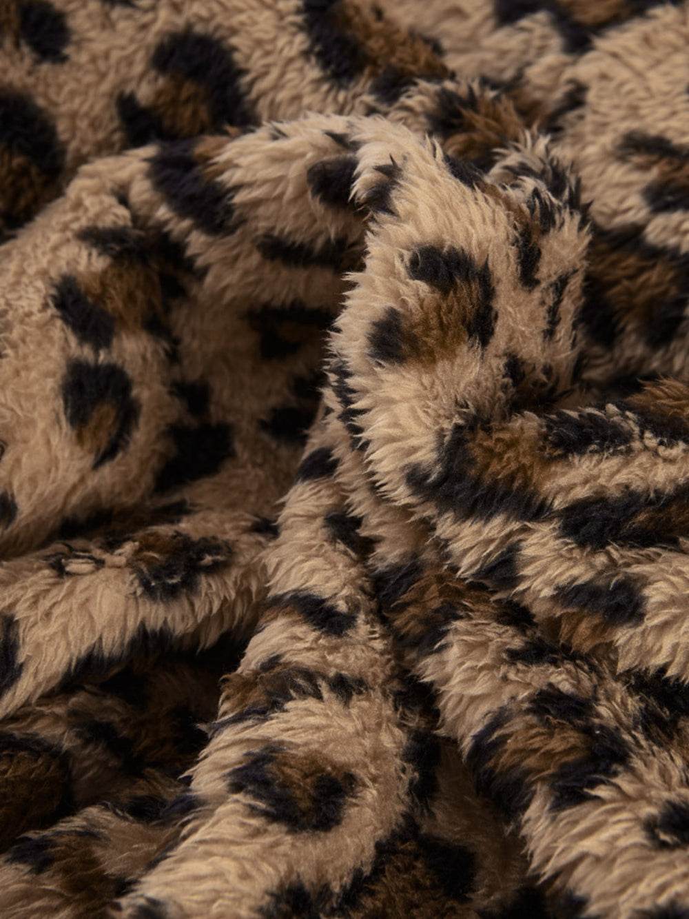Fuzzy Leopard Long Sleeve Hooded Jacket - UnLaced Boutique