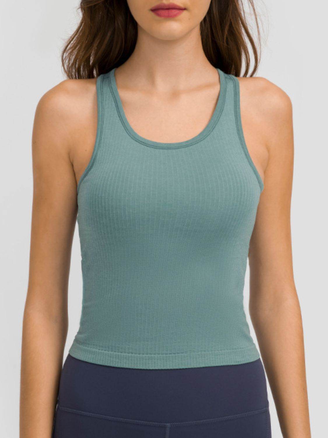 Millennia Round Neck Racerback Active Tank - UnLaced Boutique