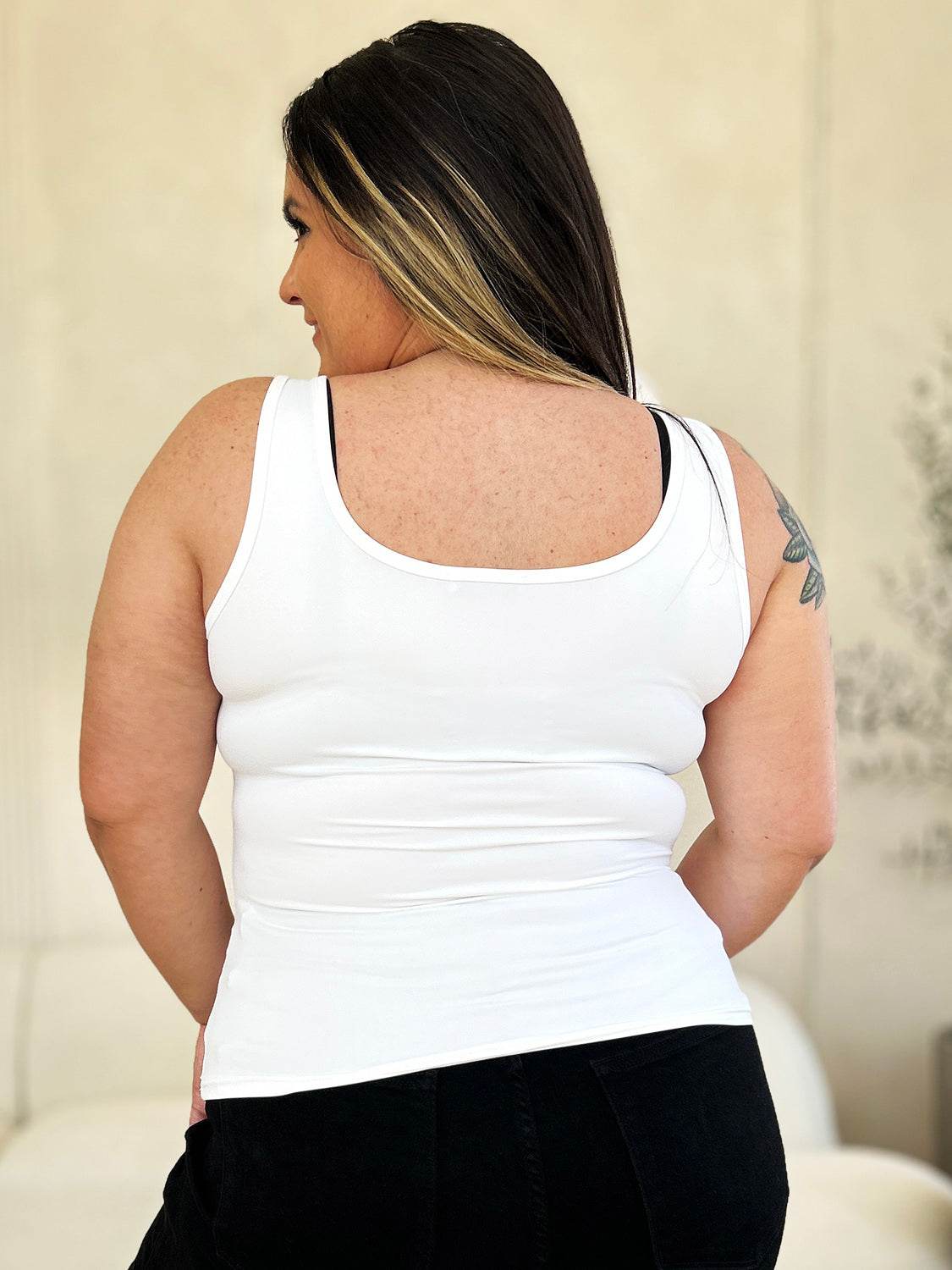 Basic Bae Full Size Square Neck Wide Strap Tank - UnLaced Boutique
