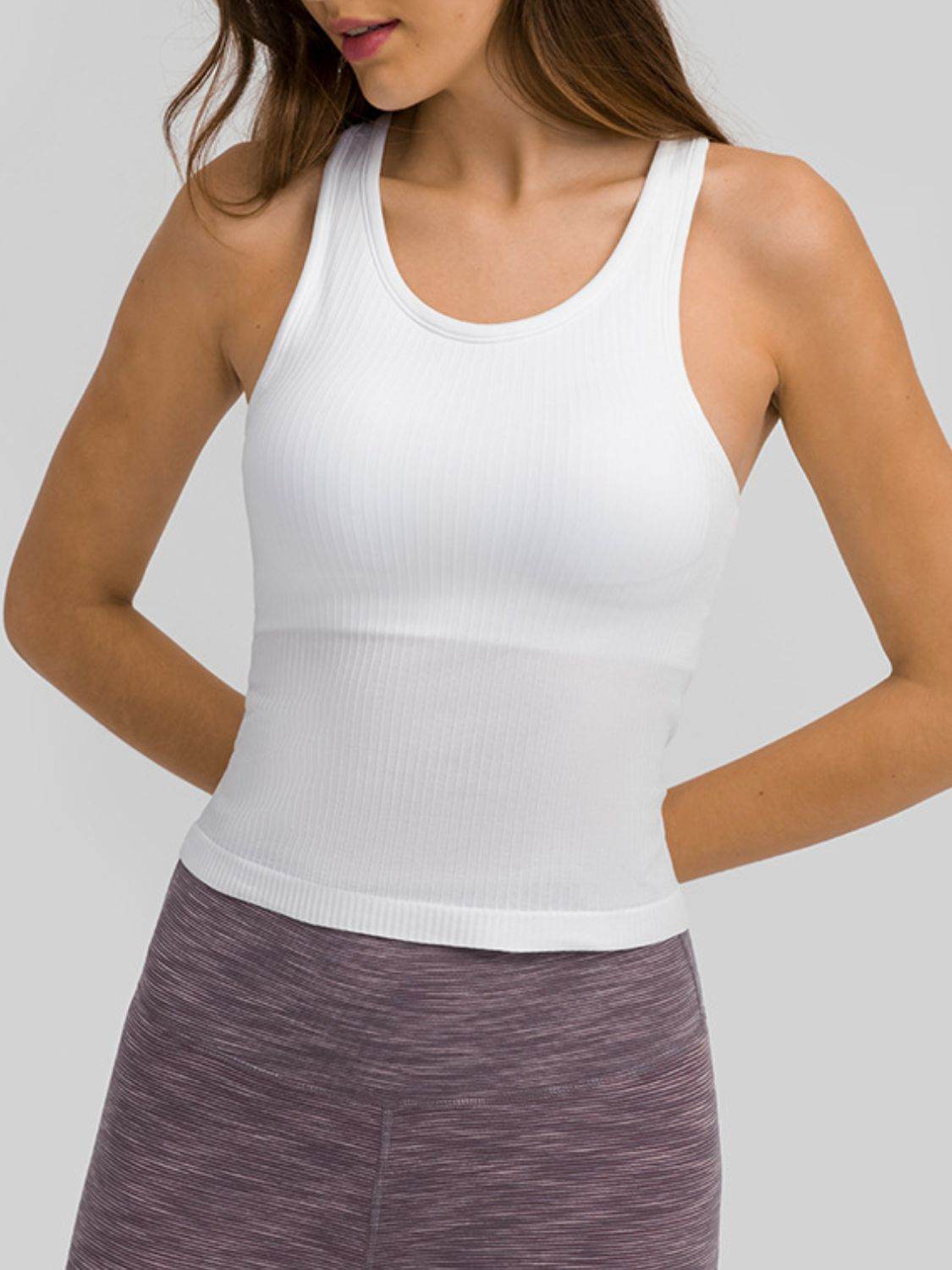 Millennia Round Neck Racerback Active Tank - UnLaced Boutique