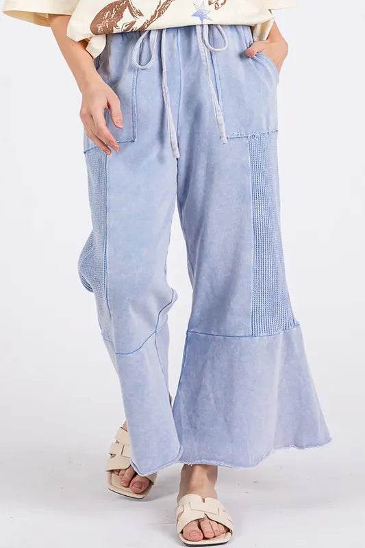 SAGE+FIG Vintage Washed Flared Panel Pants - UnLaced Boutique