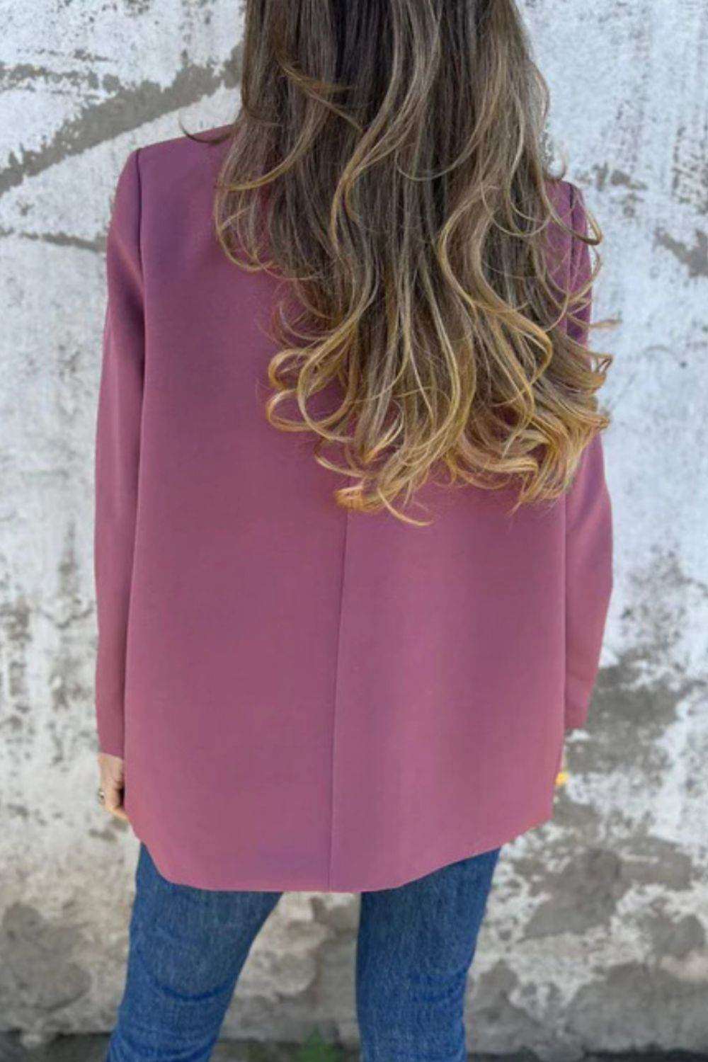 Full Size Collared Neck Long Sleeve Blazer - UnLaced Boutique