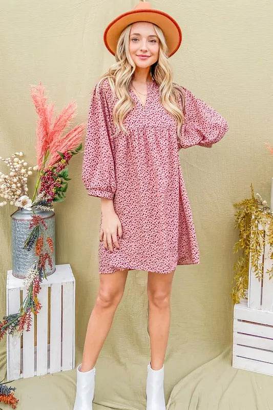 And The Why Leopard Print Baby Doll Mini Dress - UnLaced Boutique