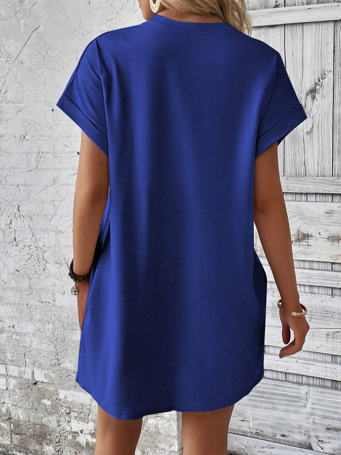 Round Neck Short Sleeve Mini Dress - UnLaced Boutique
