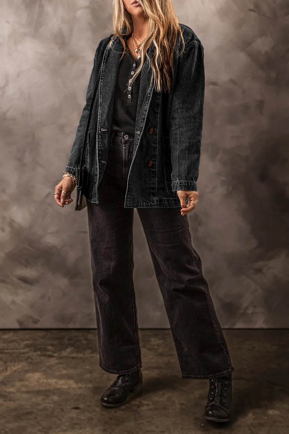Pocketed Long Sleeve Denim Jacket - UnLaced Boutique