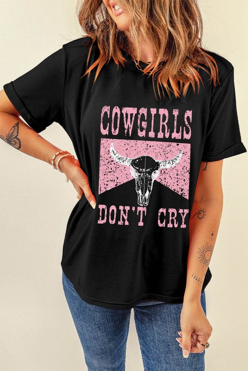 Graphic Round Neck Short Sleeve T-Shirt - UnLaced Boutique