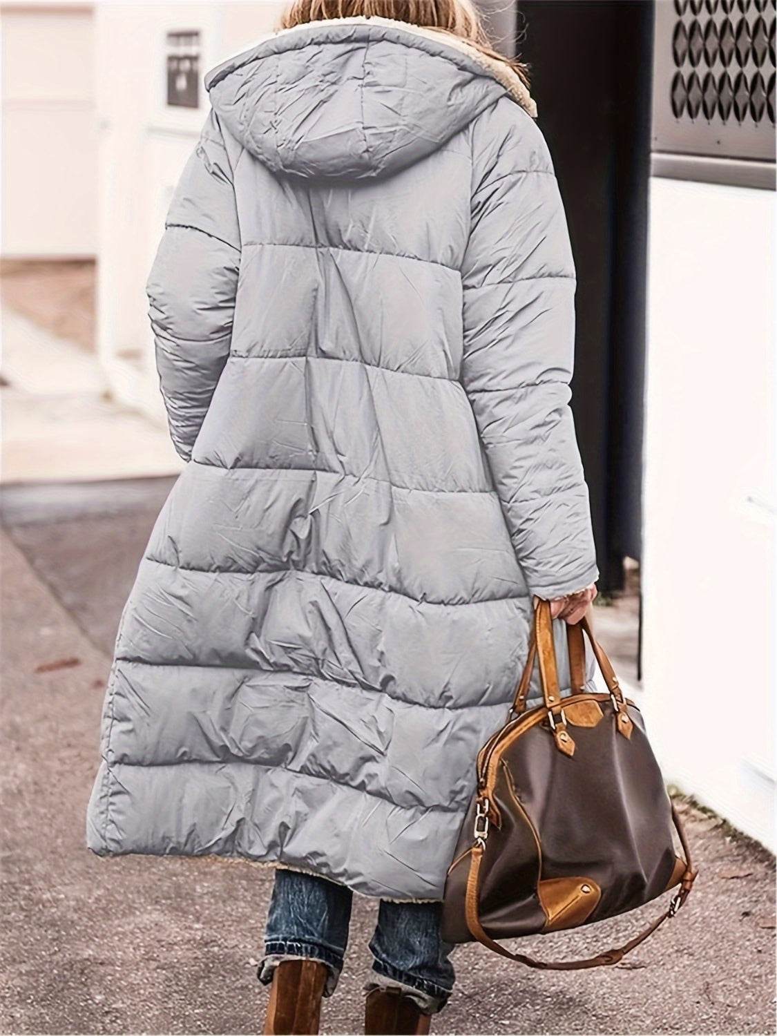 Full Size Zip Up Sherpa Hooded Coat - UnLaced Boutique