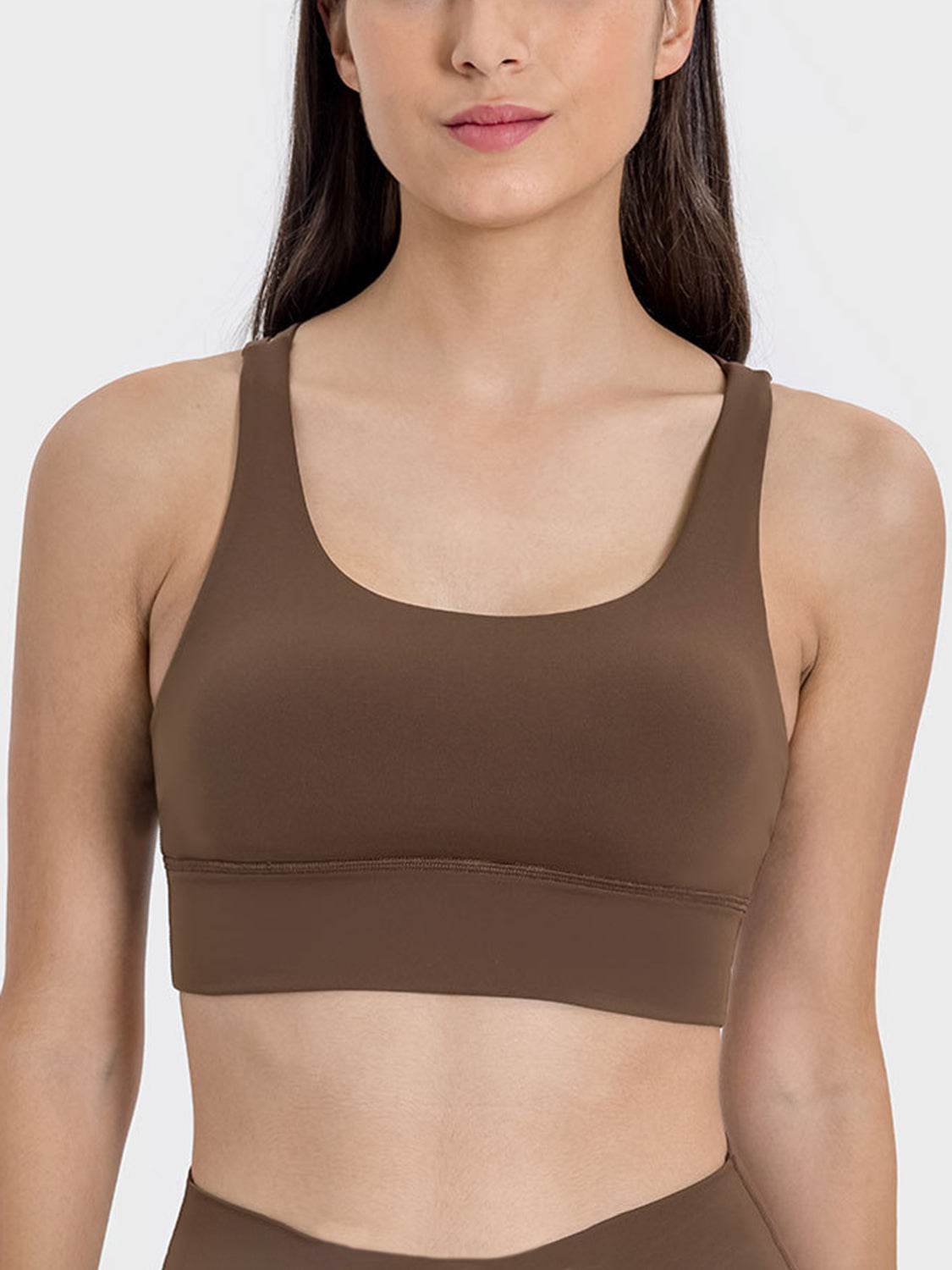 Millennia Crisscross Scoop Neck Active Tank - UnLaced Boutique