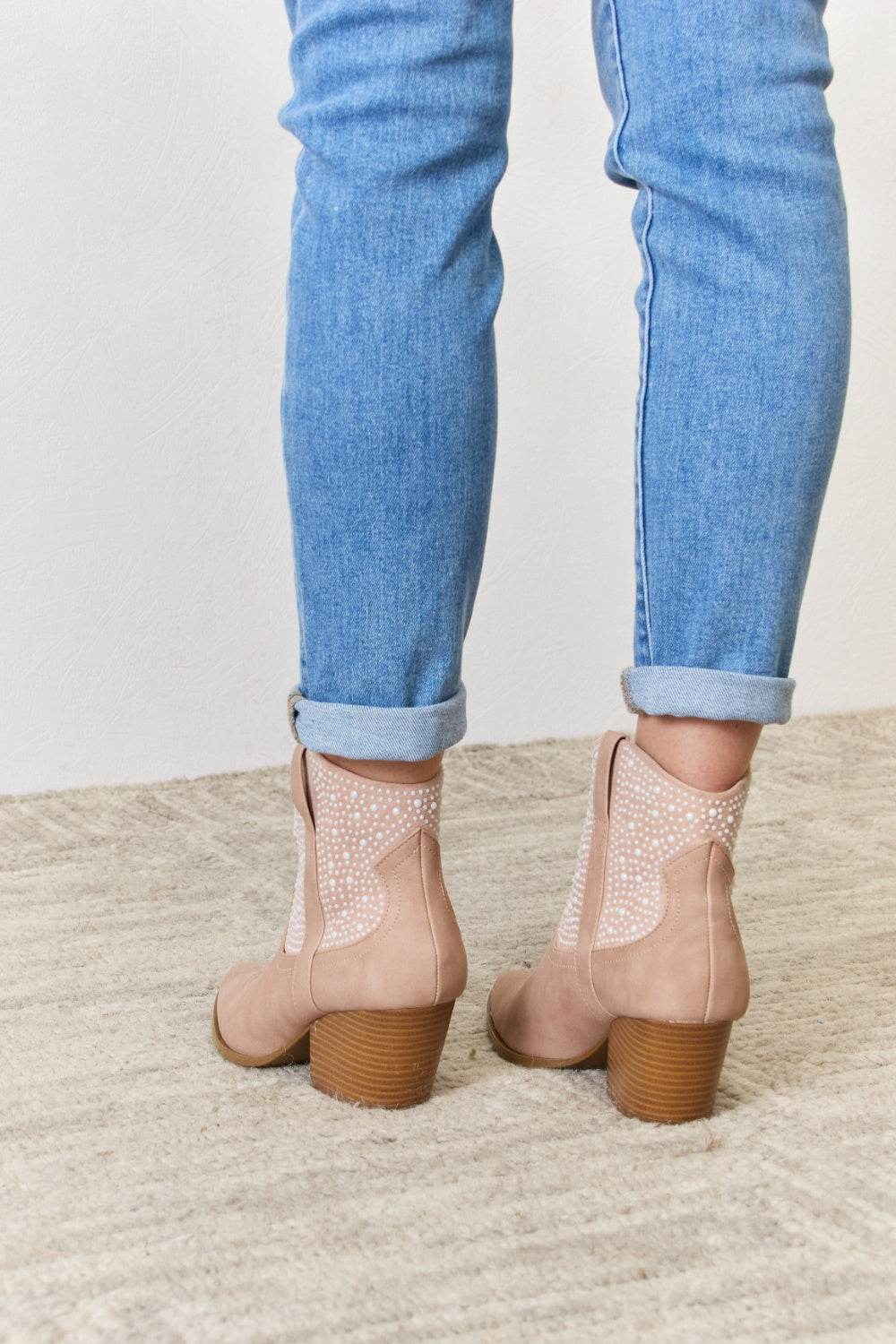 East Lion Corp Rhinestone Ankle Cowgirl Booties - UnLaced Boutique