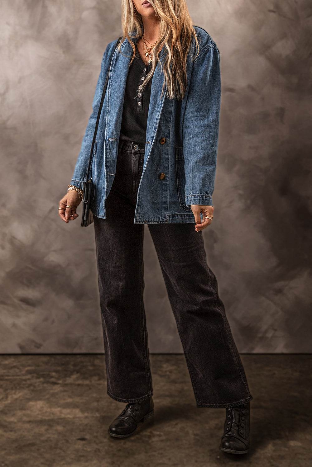 Pocketed Long Sleeve Denim Jacket - UnLaced Boutique