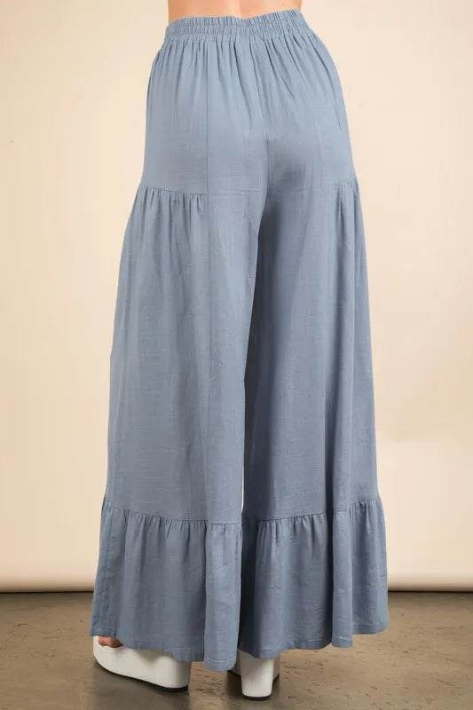 VERY J Palazzo Elastic Waist Comfy Pants - UnLaced Boutique
