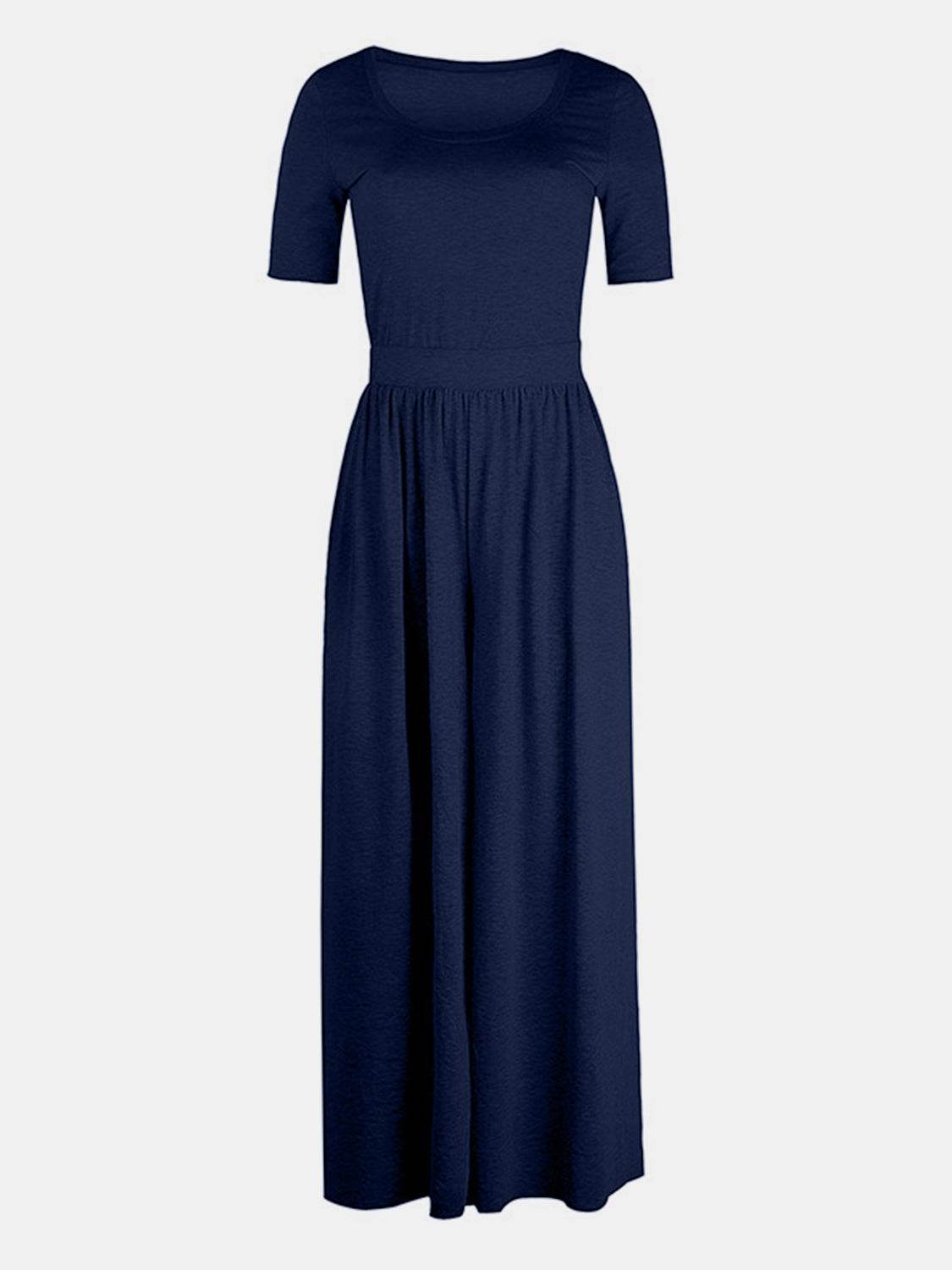 Scoop Neck Short Sleeve Jumpsuit - UnLaced Boutique