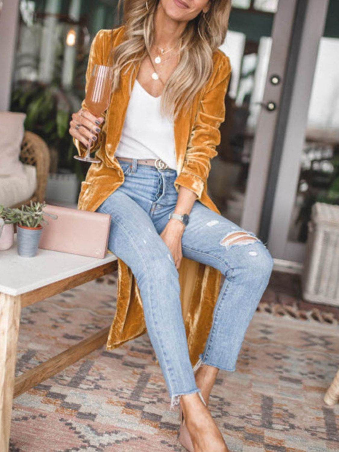 Open Front Long Sleeve Coat - UnLaced Boutique