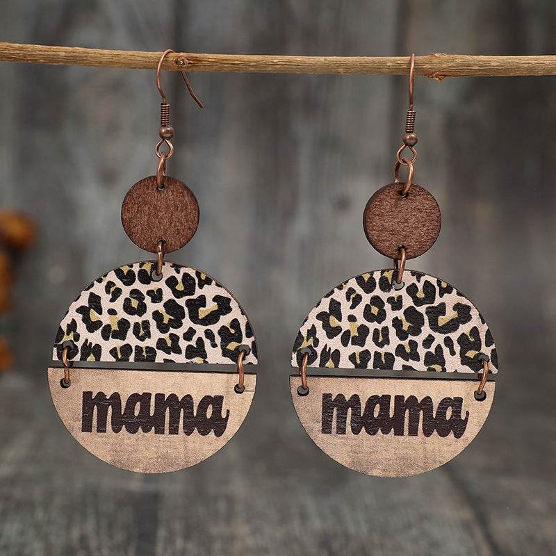 Wooden Leopard Round Shape Earrings - UnLaced Boutique