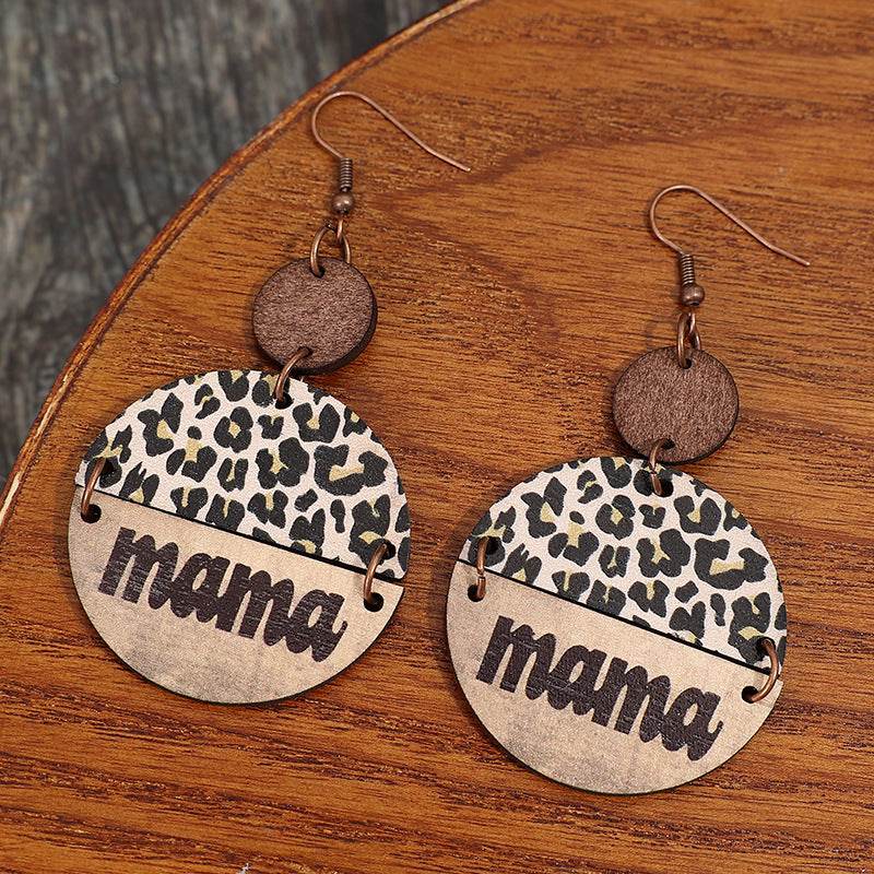 Wooden Leopard Round Shape Earrings - UnLaced Boutique