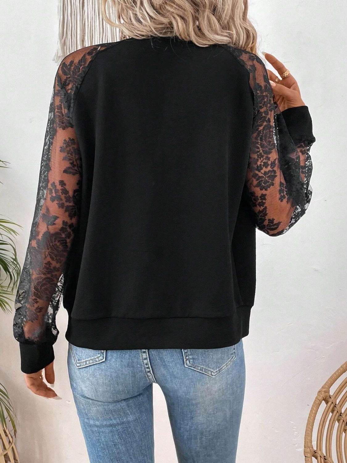Lace Baseball Collar Zip Up Jacket - UnLaced Boutique