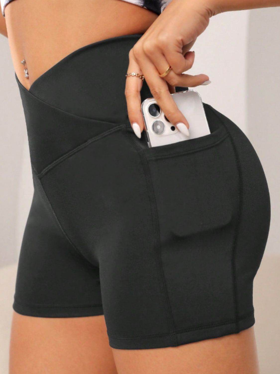 High Waist Active Shorts with Pockets - UnLaced Boutique