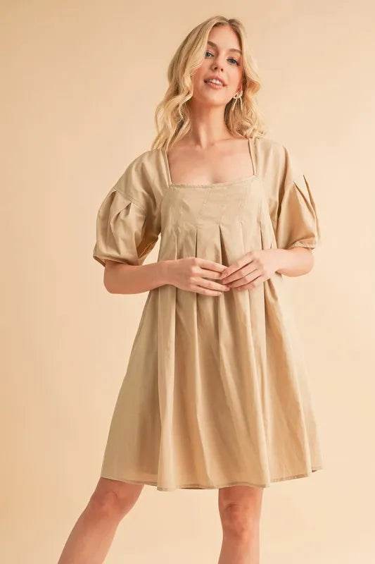 Aemi + Co Square Neck Babydoll Dress with Pockets - UnLaced Boutique