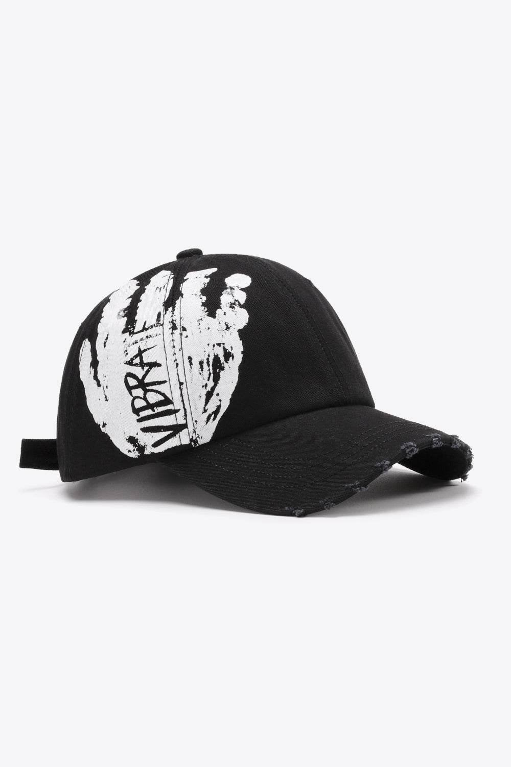 VIBRA Graphic Distressed Adjustable Baseball Cap - UnLaced Boutique