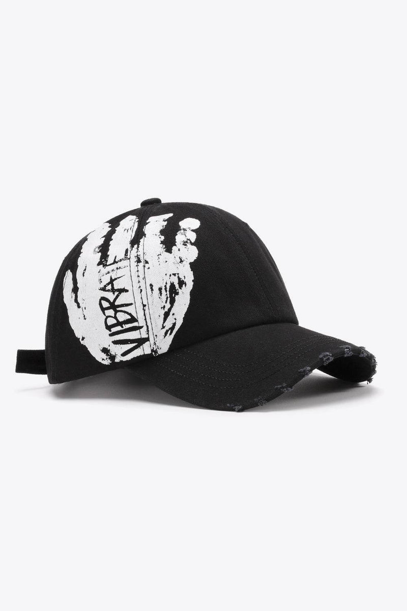 VIBRA Graphic Distressed Adjustable Baseball Cap - UnLaced Boutique