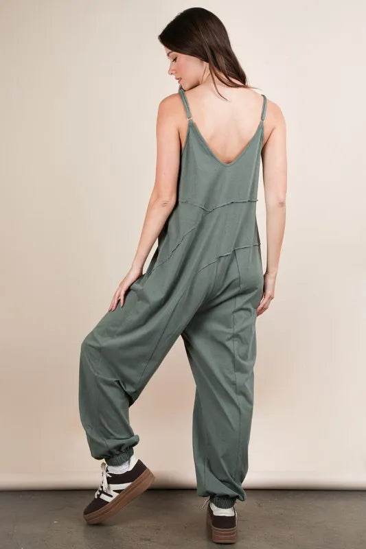 VERY J Sleeveless Knit Comfy Casual Jumpsuit - UnLaced Boutique