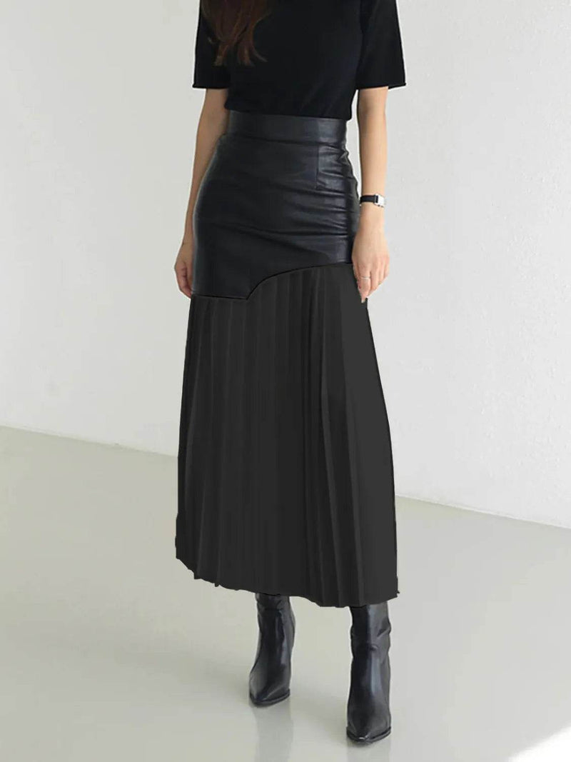 Patchwork Contrast Pleated Skirt - UnLaced Boutique