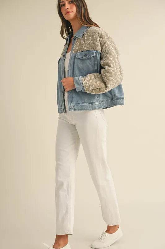 MABLE Quilted Paisley Print Contrast Denim Jacket - UnLaced Boutique