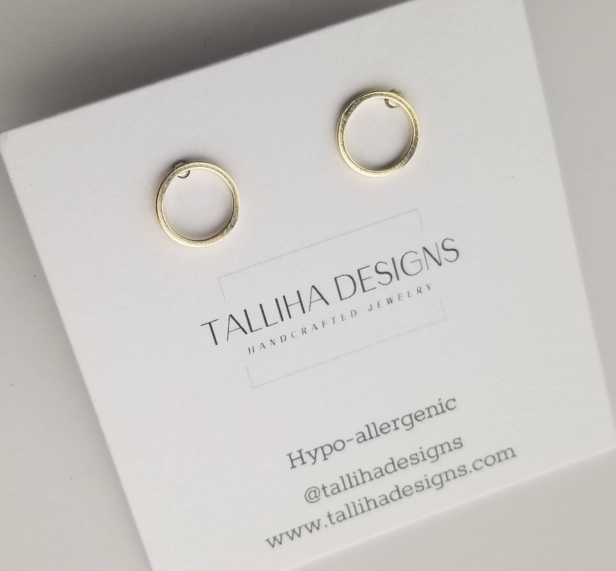 10mm Circle Plated Brass Minimalist Earring Studs - UnLaced Boutique