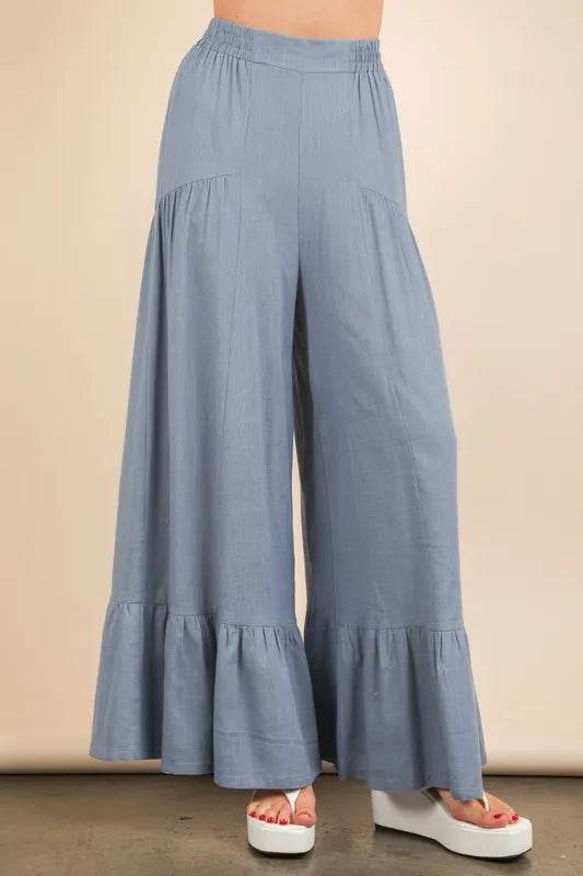 VERY J Palazzo Elastic Waist Comfy Pants - UnLaced Boutique
