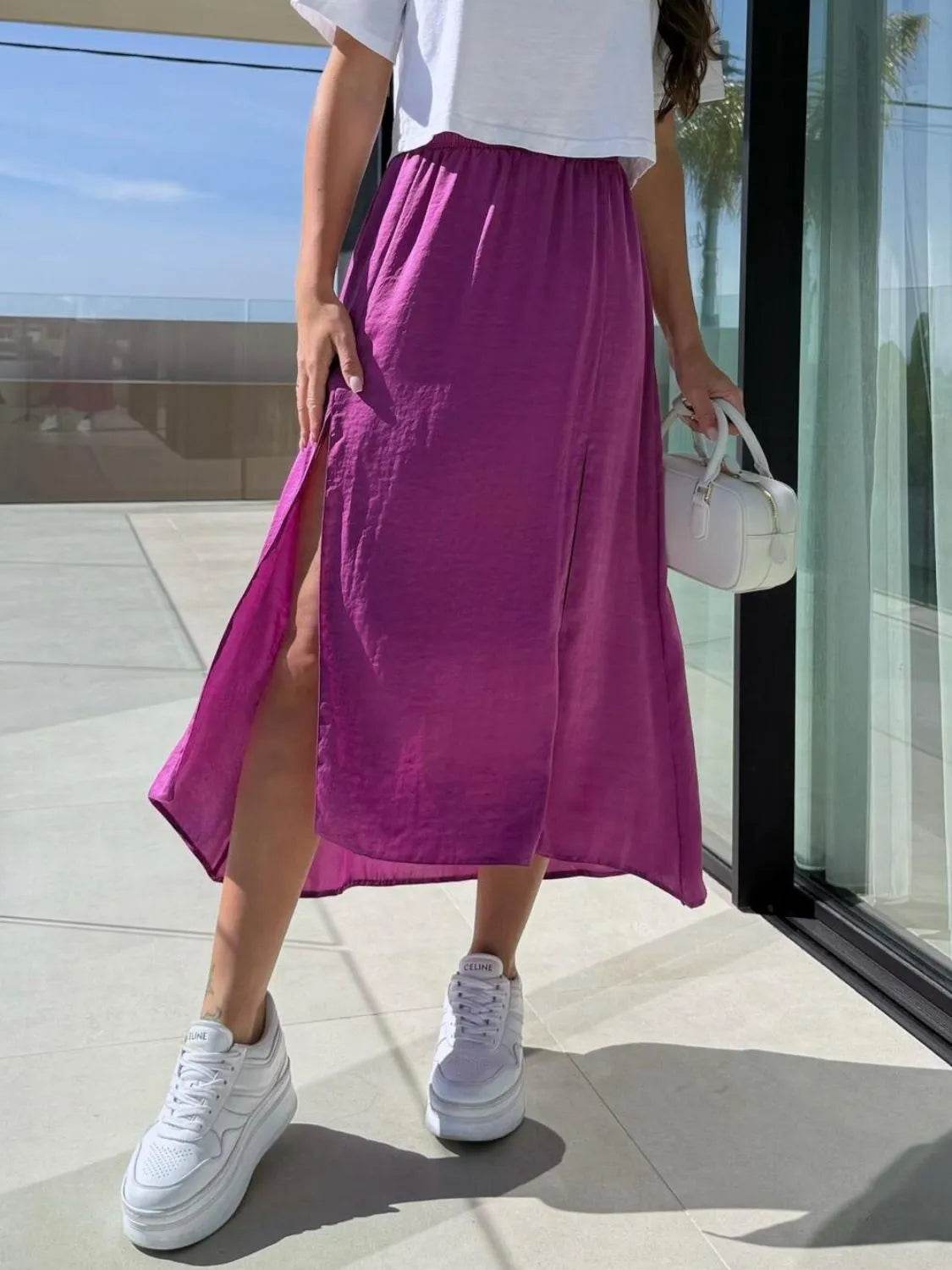Slit Elastic Waist Skirt - UnLaced Boutique