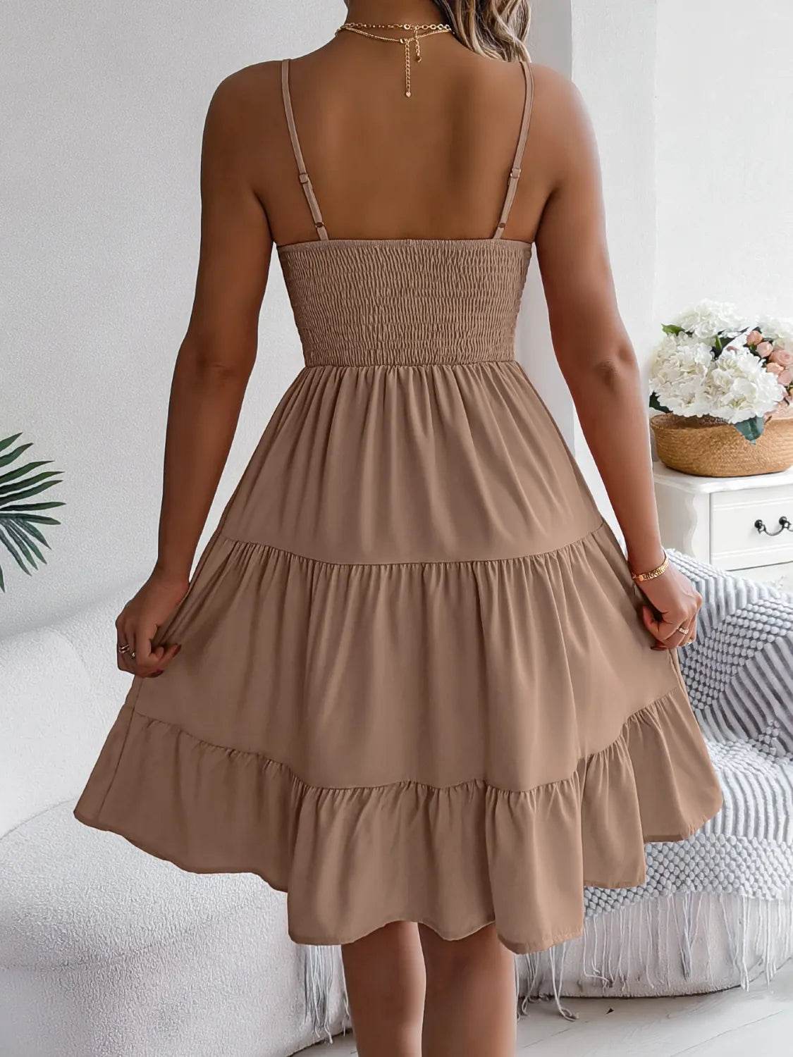 Smocked Back Tiered Cami Dress - UnLaced Boutique