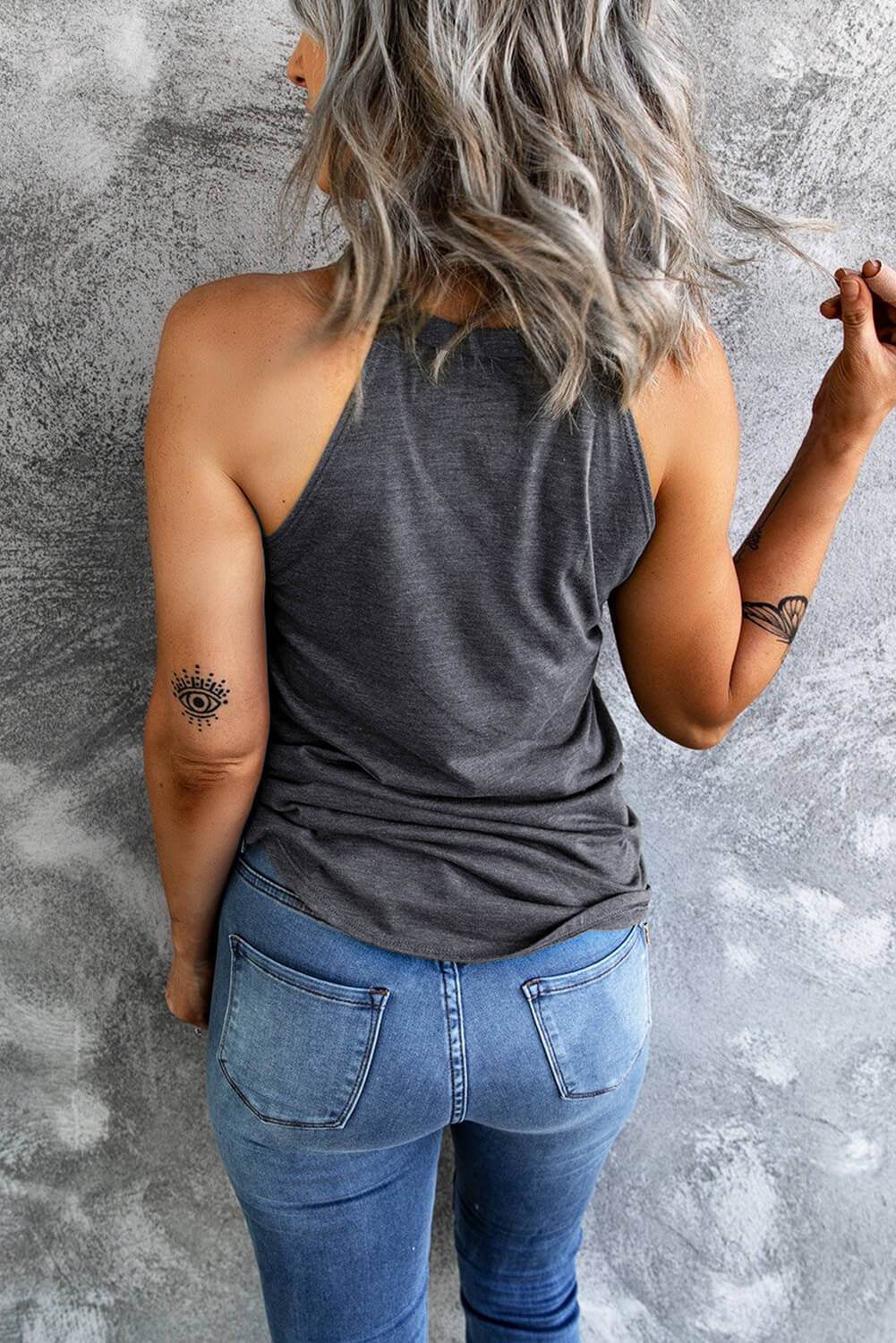 Curved Hem Grecian Tank Top - UnLaced Boutique