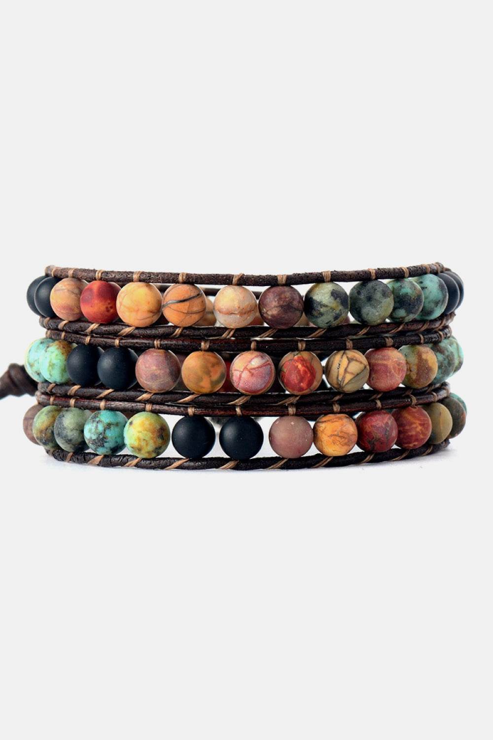 Handmade Triple Layer Beaded Agate Bracelet - UnLaced Boutique