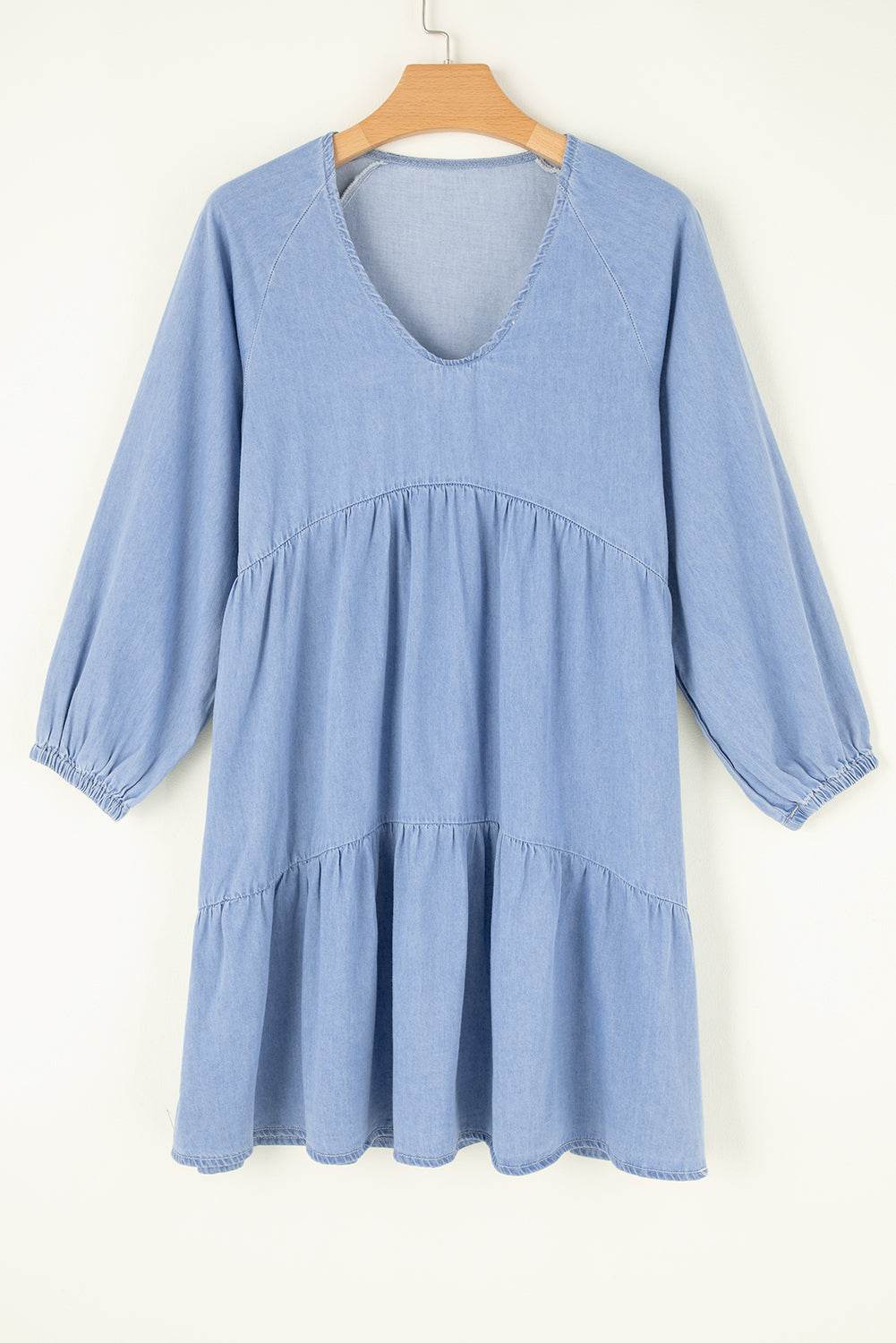 V-Neck Tiered Ruffled Hem Mini Dress - UnLaced Boutique