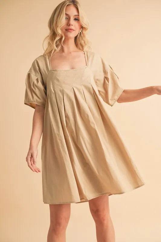 Aemi + Co Square Neck Babydoll Dress with Pockets - UnLaced Boutique
