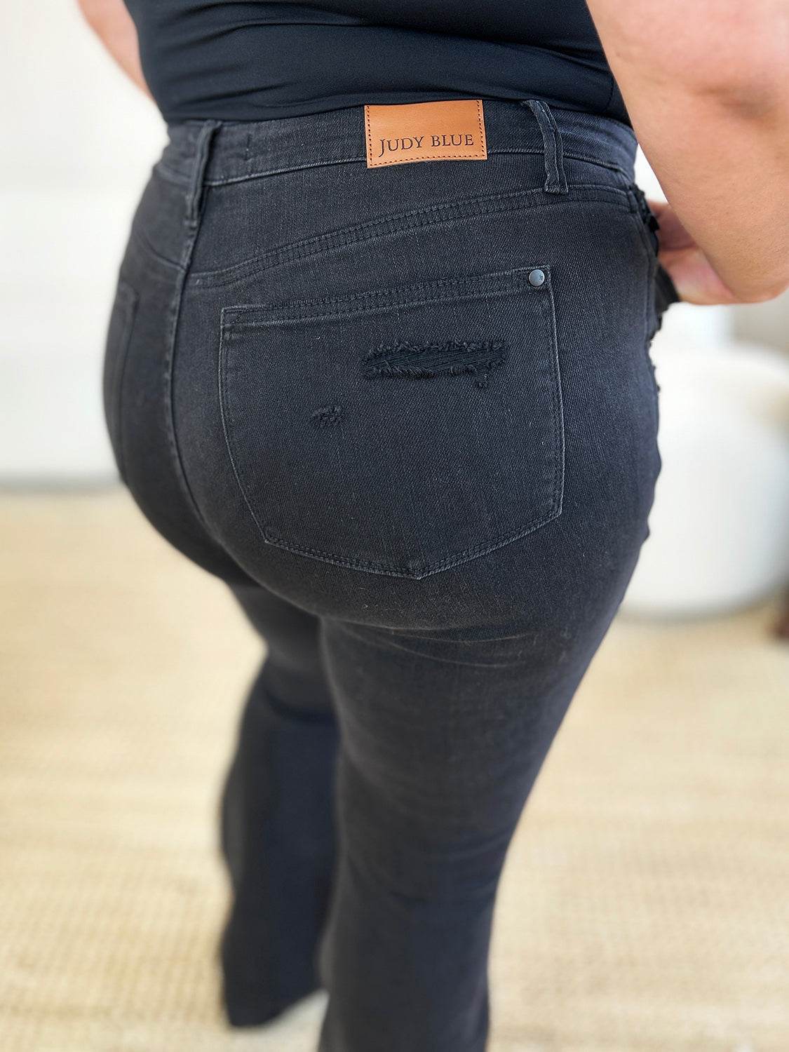 Judy Blue Full Size High Waist Distressed Flare Jeans - UnLaced Boutique