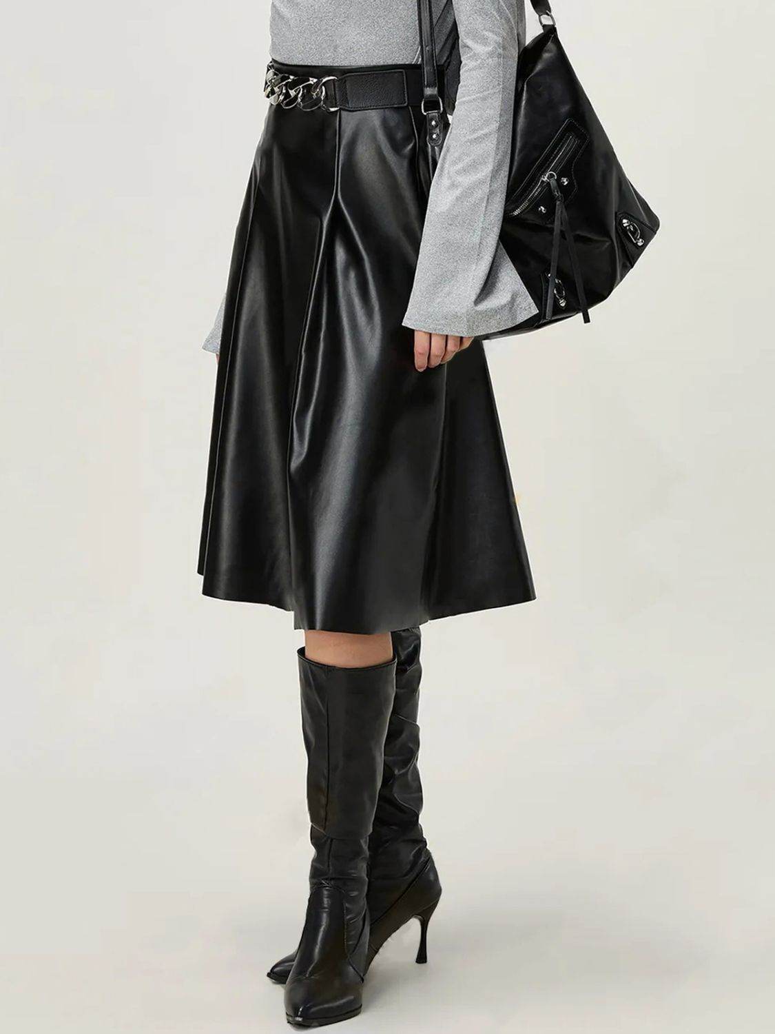 High Waist Skirt with Zipper - UnLaced Boutique