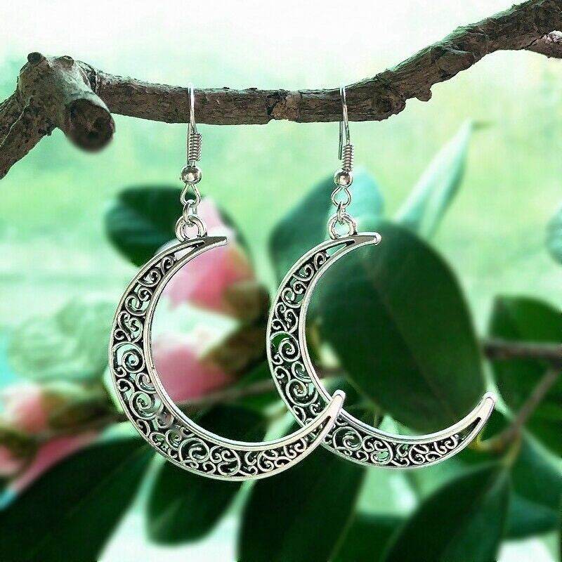 Alloy Cutout Moon Earrings - UnLaced Boutique
