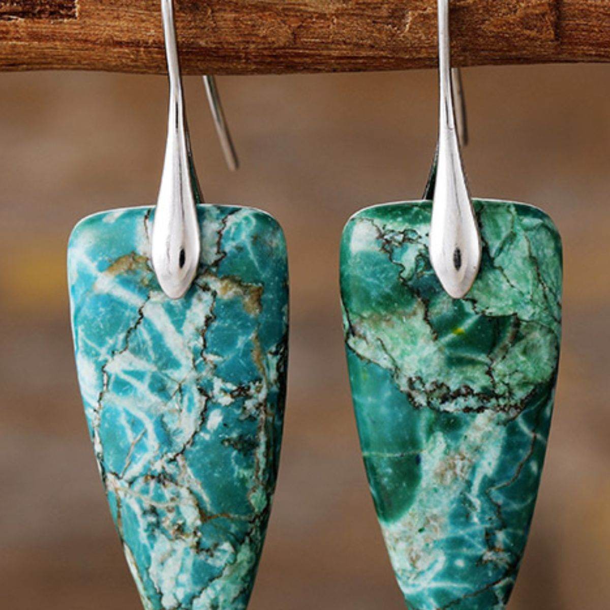 Natural Stone Geometric Shape Earrings - UnLaced Boutique