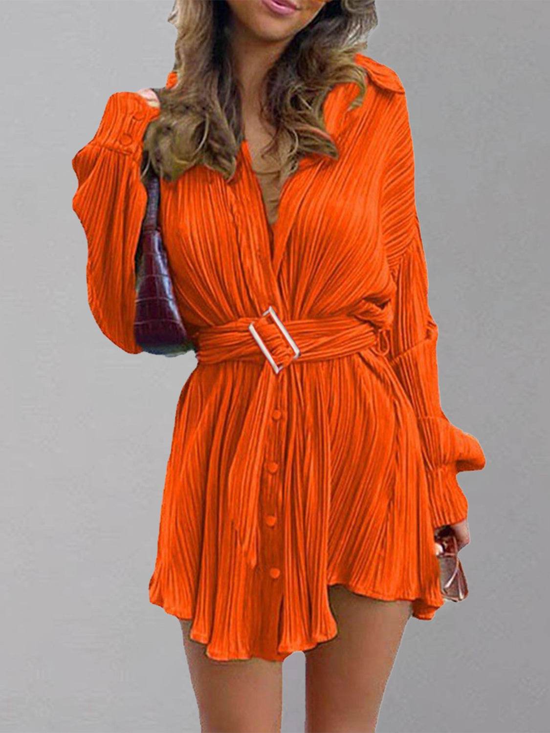 Button Up Dropped Shoulder Shirt Dress - UnLaced Boutique