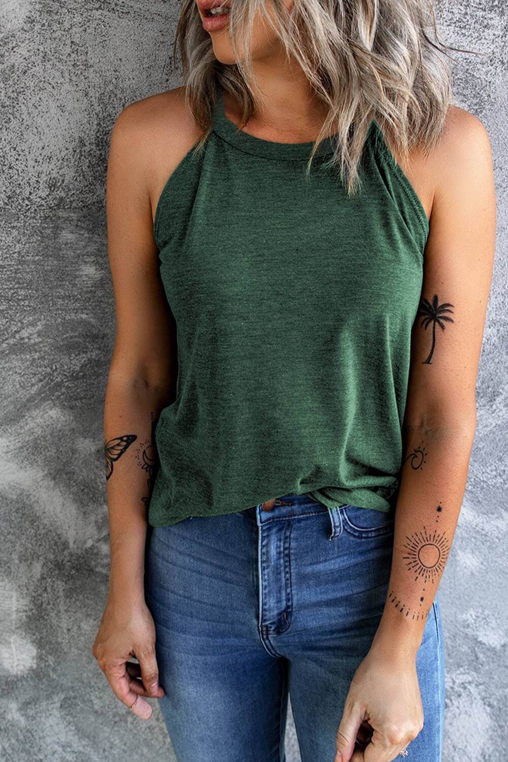 Curved Hem Grecian Tank Top - UnLaced Boutique