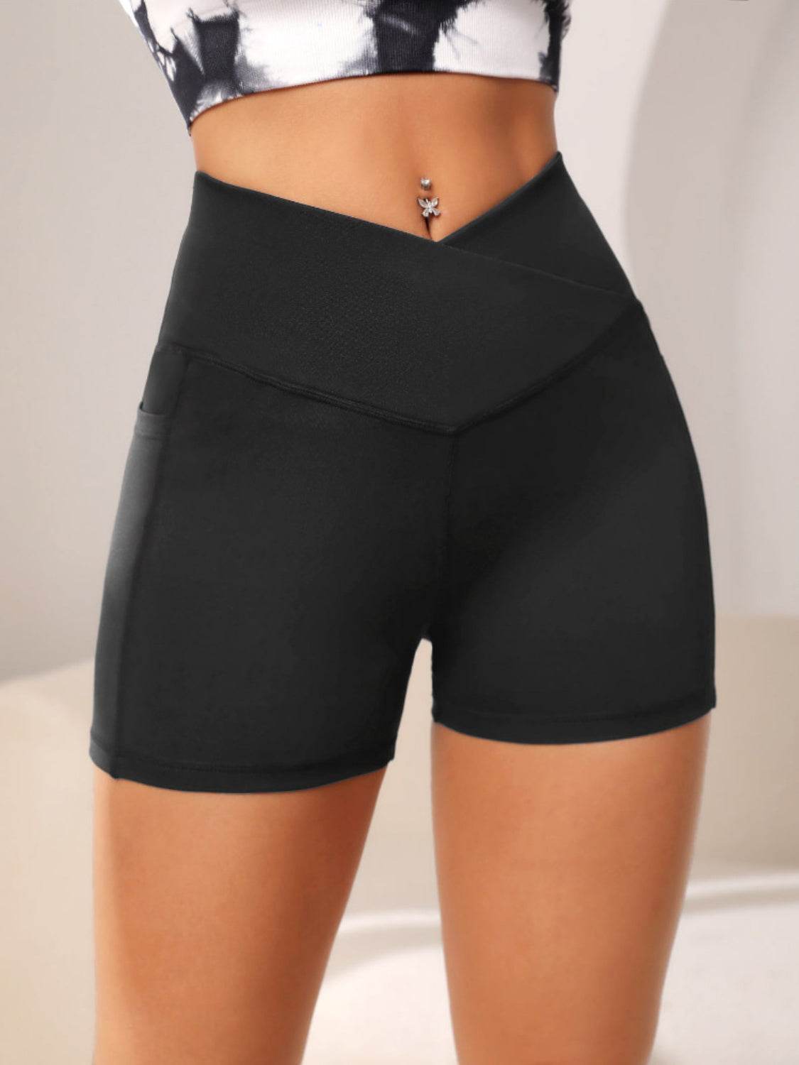 High Waist Active Shorts with Pockets - UnLaced Boutique
