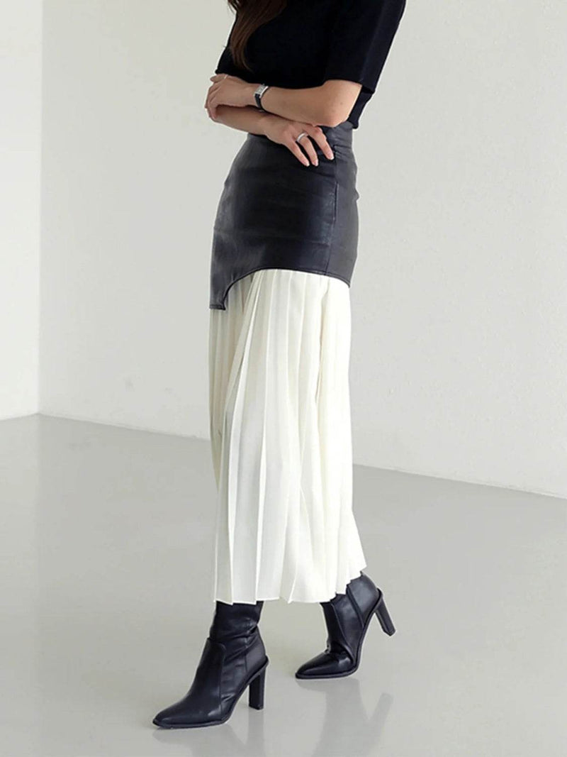 Pleated Contrast High Rise Skirt - UnLaced Boutique