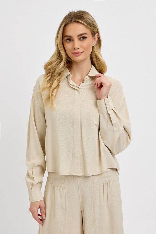RISEN Button Down Long Sleeve Shirt - UnLaced Boutique