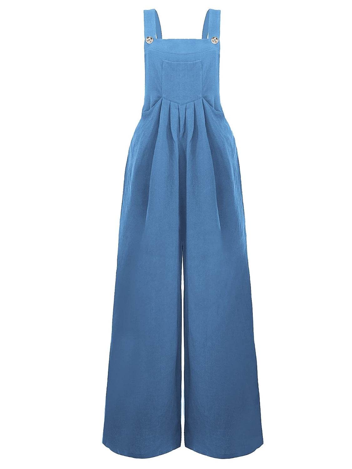 Full Size Square Neck Wide Strap Overalls - UnLaced Boutique