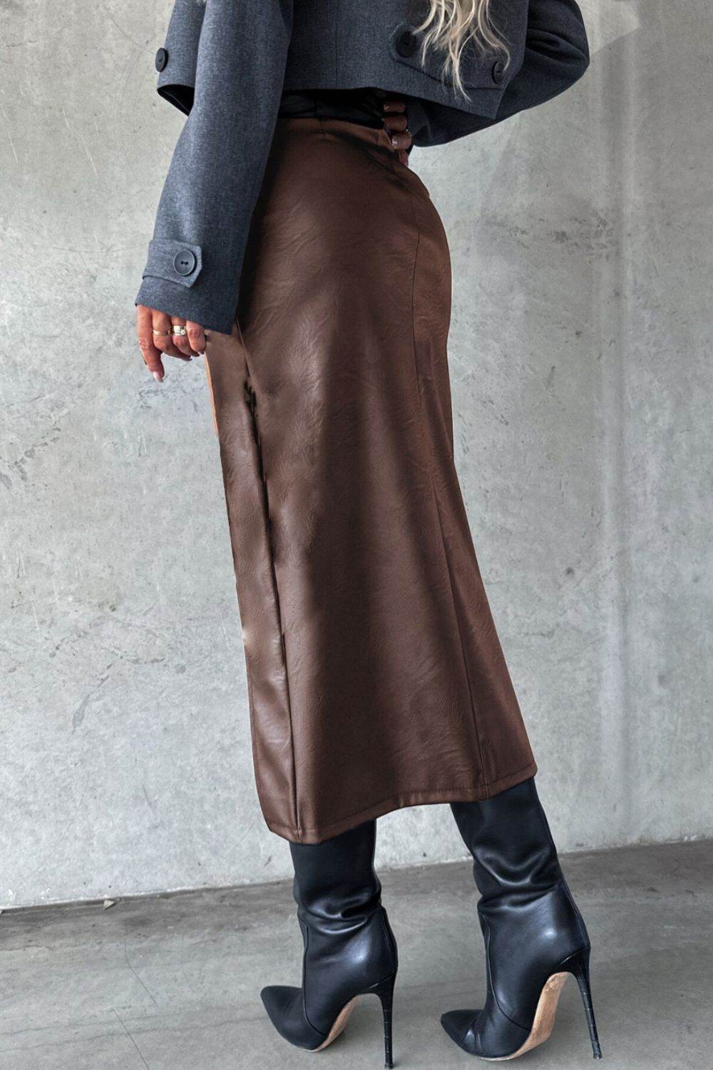 Slit Midi Skirt with Pockets - UnLaced Boutique