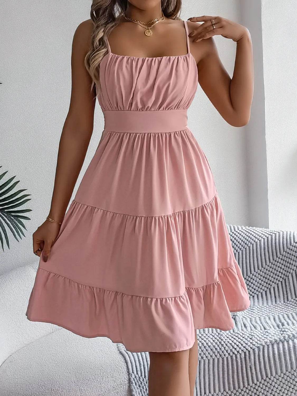 Smocked Back Tiered Cami Dress - UnLaced Boutique