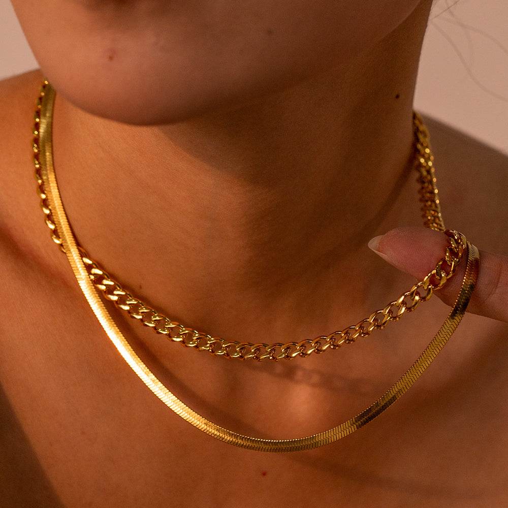 18K Gold-Plated Double Layered Necklace - UnLaced Boutique