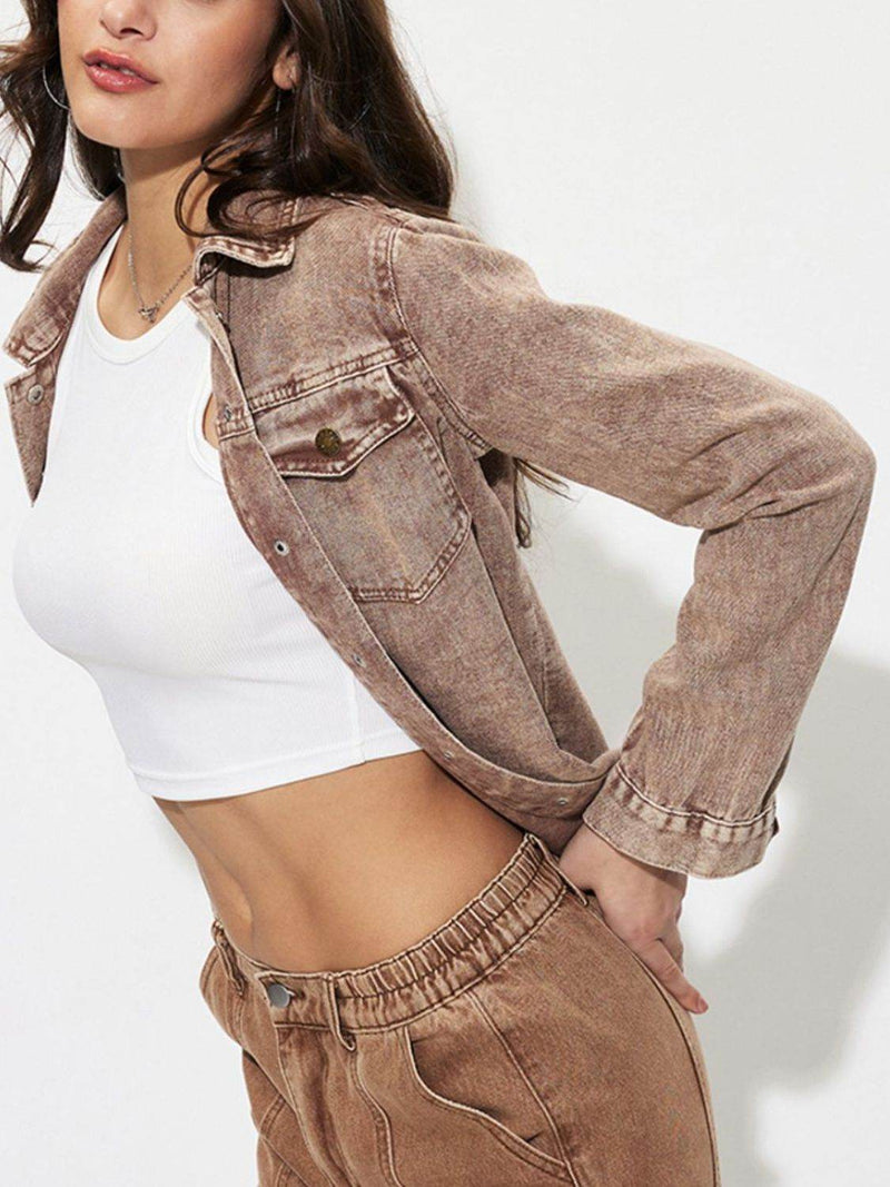 Button Up Long Sleeve Denim Jacket - UnLaced Boutique